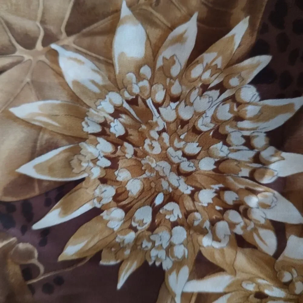 Salvatore Ferragamo silk floral long shawl scarf w/COA